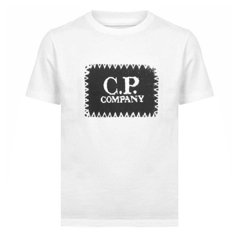 C.P. Company Boys Stitch Logo Regular T-Shirt / White